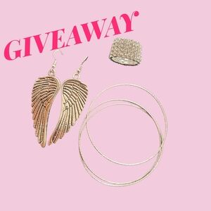 Gold-Tone Wing Earrings & Hoop Bracelet Set